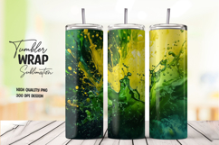 Green Liquid Abstract Tumbler Wrap Product Image 1
