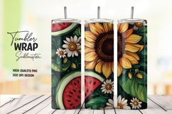 Sunflower and Watermelon Summer Tumbler Wrap Product Image 1