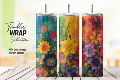 Color Bloom tumbler wrap png Product Image 1