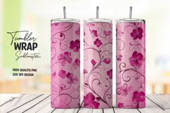 Pink Floral Tumbler Wrap Product Image 1