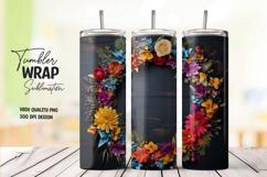 Black Floral Glow Tumbler Product Image 1