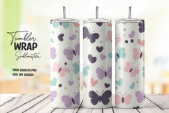 Heart Butterfly tumbler wrap png Product Image 1