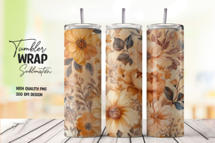 Brown Floral Tumbler Wrap png Product Image 1