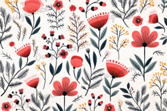 Colorful Folk Floral Seamless Pattern Design Background Product Image 1