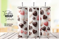 3D Heart pattern tumbler wrap sublimation png Product Image 1