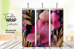 Pink Floral Tumbler Wrap Design Product Image 1