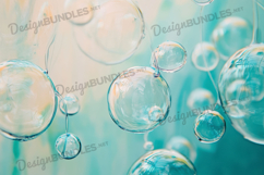 Aqua Blue Bubbles Transparent Water Background Product Image 1
