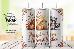 Pumpkin Kisses &amp; Harvest Wishes Tumbler Wrap Sublimation Product Image 1