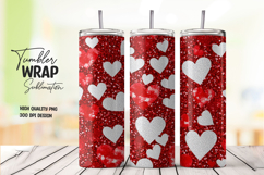 Red Glitter Heart Tumbler png Product Image 1