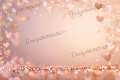 Golden Heart Frame Digital Background Product Image 1