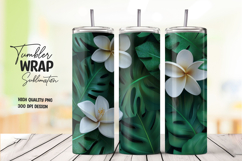 White Flowers Green Leaves Wrap Product Image 1