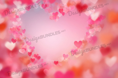 Romantic Heart Circle Digital Background Product Image 1