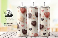 3D Heart pattern tumbler wrap sublimation png Product Image 1