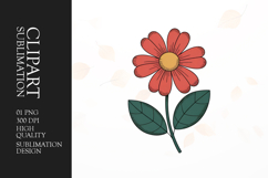 Red Daisy Blossom Clipart PNG Product Image 1