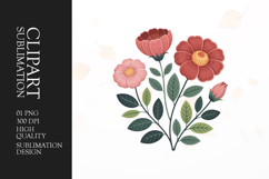 Small Floral Branch Clipart PNG Product Image 1