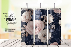 Midnight Rose tumbler wrap png Product Image 1
