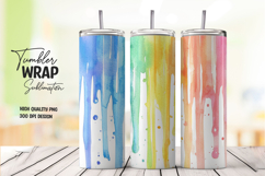Cool Blue and Orange Drip Tumbler Wrap PNG Product Image 1
