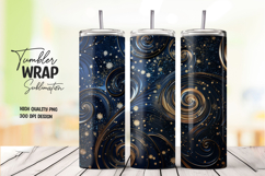 Golden Spiral Galaxy Tumbler Wrap PNG Product Image 1