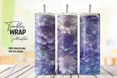Lavender 3D Floral Tumbler Wrap Product Image 1