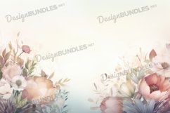 Watercolor flower Frame Digital Paper, Floral Background, Product Image 1