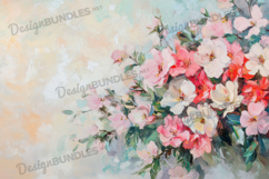 Romantic Painted Flower Bunch Background Product Image 1