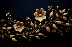 Black and Gold Flower Border Background for Invitations Product Image 1