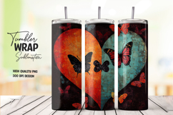 Heart Butterfly tumbler wrap png Product Image 1