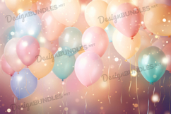 Colorful balloons background, Digital paper Product Image 1