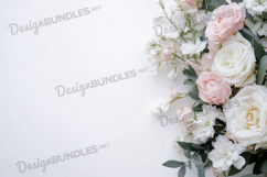 White Minimal Rose Border Background Product Image 1