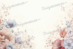 Watercolor flower Frame Digital Paper, Floral Background, Product Image 1