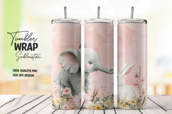 Sleeping Bunny with Soft Florals 20oz Tumbler Wrap Product Image 1