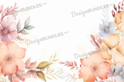 Watercolor Flowers frame watercolor background Product Image 1
