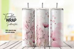 Pink Tree and Heart Bokeh Tumbler Wrap PNG Product Image 1