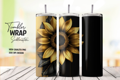 Black Yellow Sunflower Contrast Tumbler Wrap Product Image 1