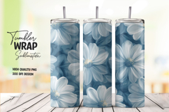 Sky Blue Floral Petal Tumbler PNG Product Image 1