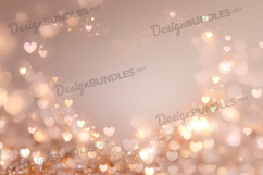 Luxury Golden Hearts Digital Background Product Image 1