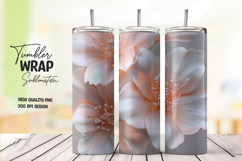 Soft Orange Floral Tumbler Wrap Product Image 1