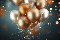 Party Balloons Background, Birthday Balloons Digital paper Product Image 1