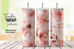 Floral Leaves Tumbler Wrap PNG Product Image 1