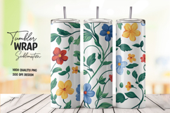 Yellow Green Flower Tumbler PNG Product Image 1