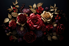 Dark Vintage Floral Cluster Background Product Image 1