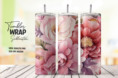 Coral Peony tumbler wrap png Product Image 1