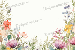 Watercolor wildflower background Product Image 1