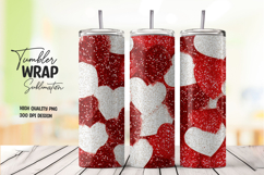 Red Glitter Heart Tumbler Wrap png Product Image 1