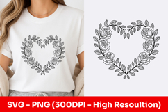 Floral Heart Wreath Clipart SVG PNG Product Image 1