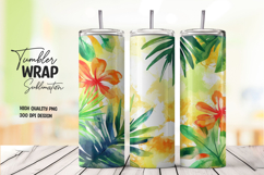 Tropical Leaf Green Yellow Tumbler Wrap Product Image 1