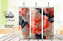 Peach Coral Floral Tumbler Wrap Product Image 1