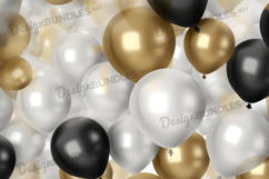Birthday White and golden Balloons background Product Image 1