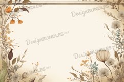 Rustic flower and leaves flat lay frame background Product Image 1