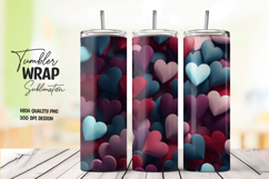 Blue Red Heart Tumbler Wrap Product Image 1
